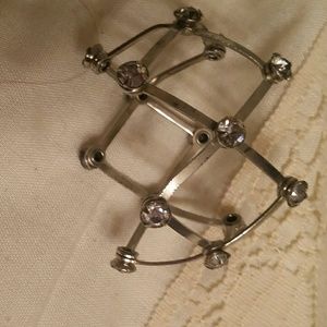 Silver and diamond napkin holder